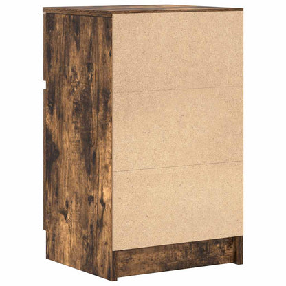 Nachtkastjes 2 st 39x35x65 cm bewerkt hout gerookt eikenkleur