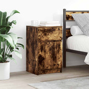 Nachtkastjes 2 st 39x35x65 cm bewerkt hout gerookt eiken