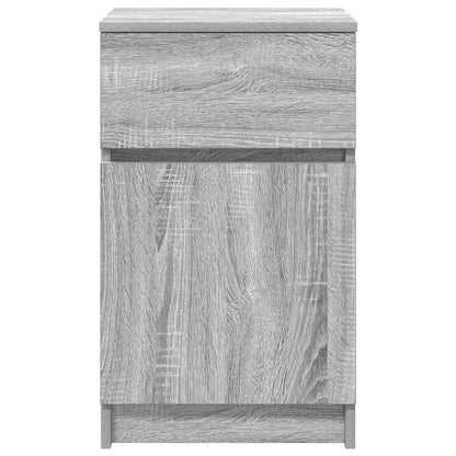 Nachtkastje 39x35x65 cm bewerkt hout grijs sonoma eikenkleur