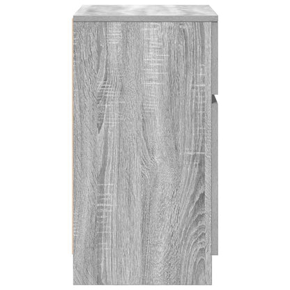 Nachtkastje 39x35x65 cm bewerkt hout grijs sonoma eikenkleur