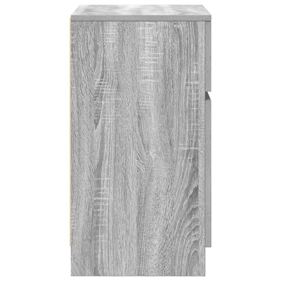 Nachtkastje 39x35x65 cm bewerkt hout grijs sonoma eikenkleur