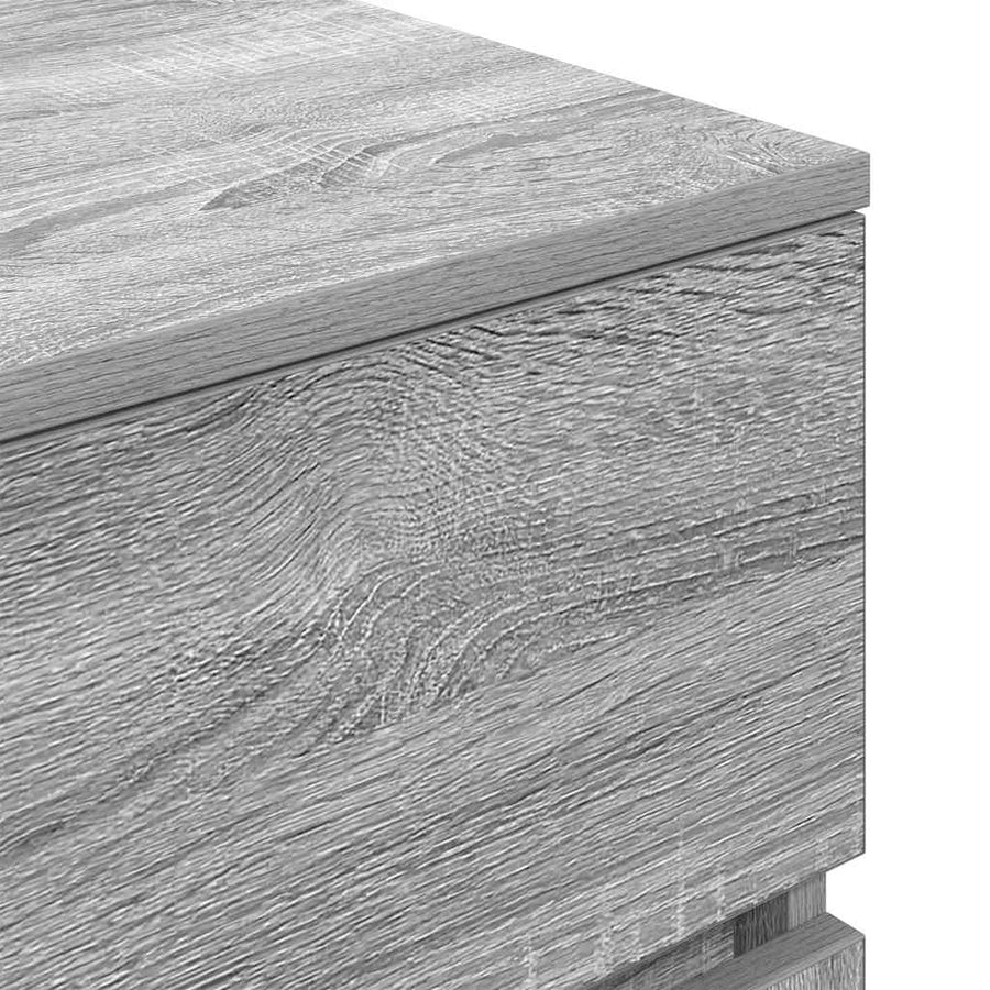 Nachtkastje 39x35x65 cm bewerkt hout grijs sonoma eikenkleur
