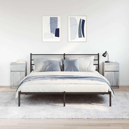 Nachtkastjes 2 st 39x35x65 cm bewerkt hout grijs sonoma eiken
