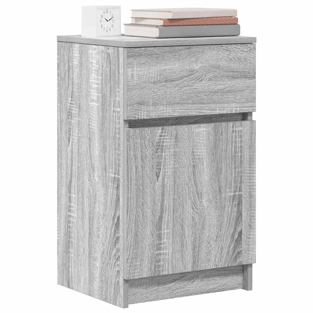 Nachtkastjes 2 st 39x35x65 cm bewerkt hout grijs sonoma eiken