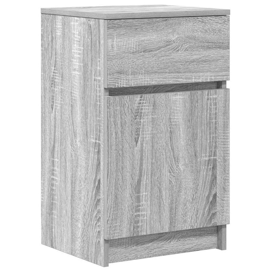 Nachtkastjes 2 st 39x35x65 cm bewerkt hout grijs sonoma eiken