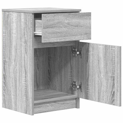 Nachtkastjes 2 st 39x35x65 cm bewerkt hout grijs sonoma eiken