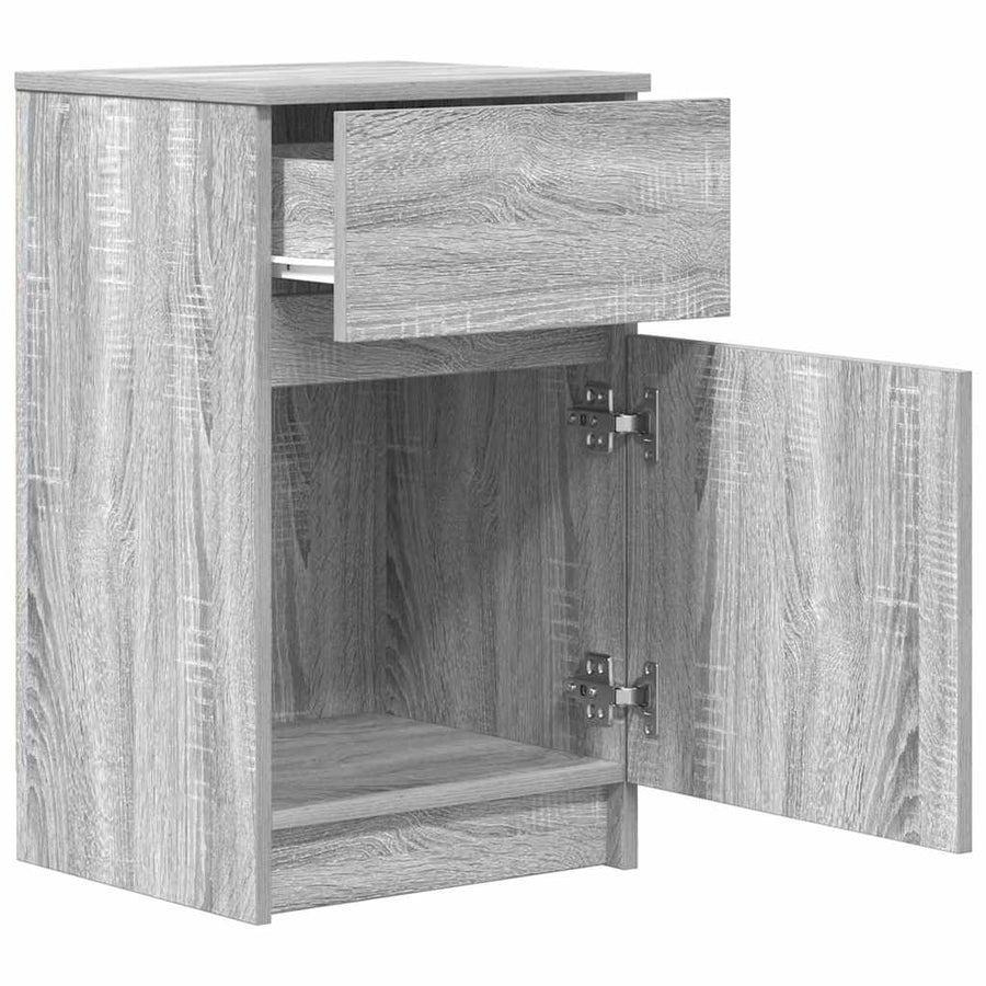 Nachtkastjes 2 st 39x35x65 cm bewerkt hout grijs sonoma eiken