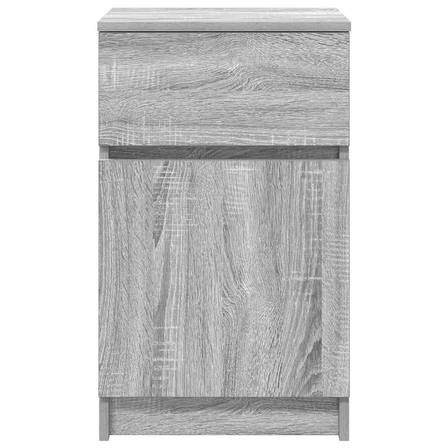 Nachtkastjes 2 st 39x35x65 cm bewerkt hout grijs sonoma eiken