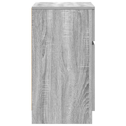 Nachtkastjes 2 st 39x35x65 cm bewerkt hout grijs sonoma eiken