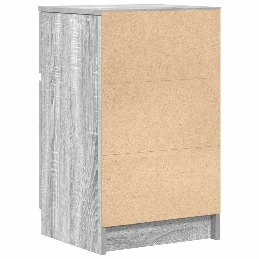 Nachtkastjes 2 st 39x35x65 cm bewerkt hout grijs sonoma eiken