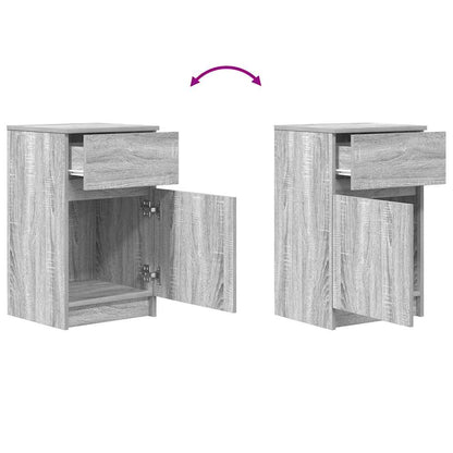 Nachtkastjes 2 st 39x35x65 cm bewerkt hout grijs sonoma eiken