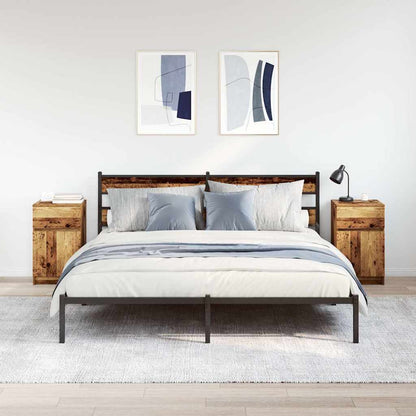 Nachtkastjes 2 st 39x35x65 cm bewerkt hout oud houtkleurig