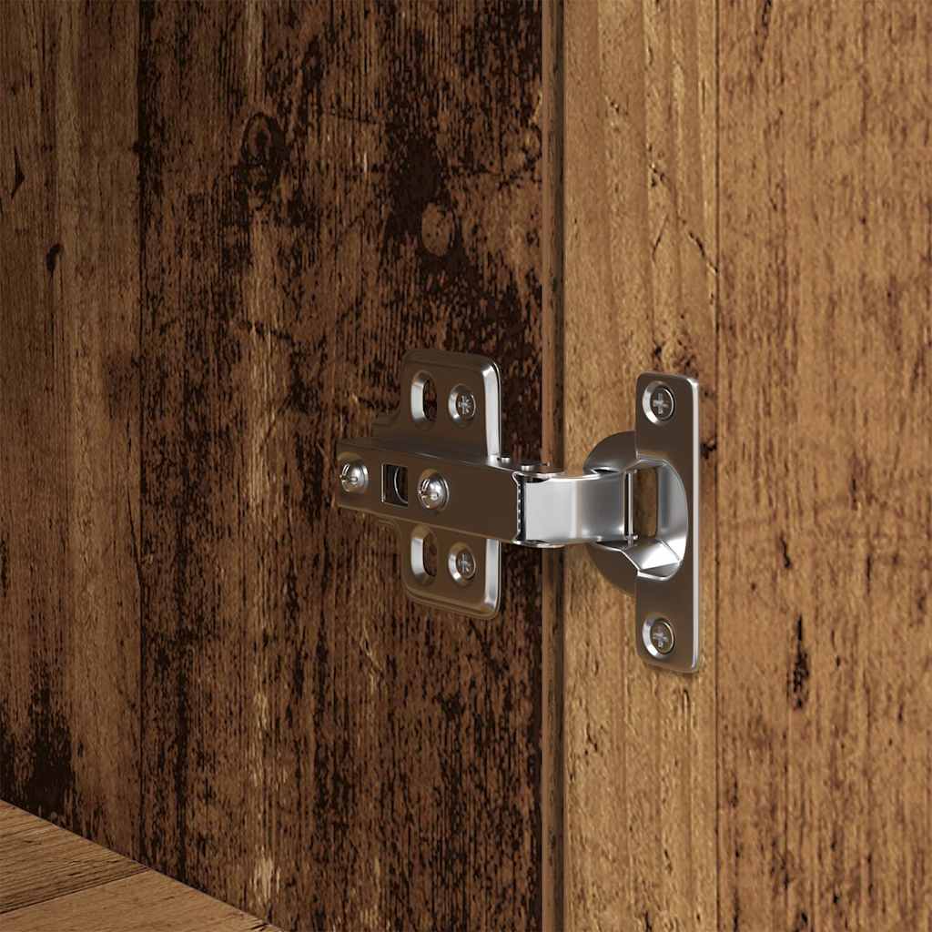 Nachtkastjes 2 st 39x35x65 cm bewerkt hout oud houtkleurig