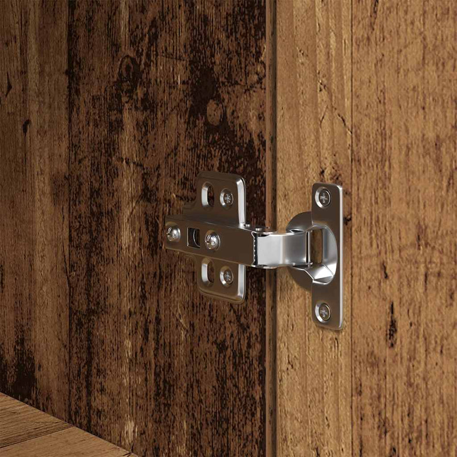 Nachtkastjes 2 st 39x35x65 cm bewerkt hout oud houtkleurig