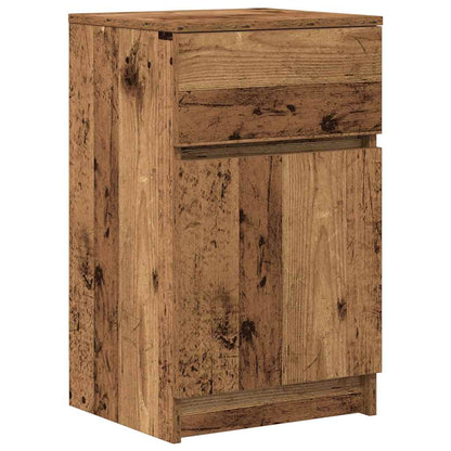 Nachtkastjes 2 st 39x35x65 cm bewerkt hout oud houtkleurig