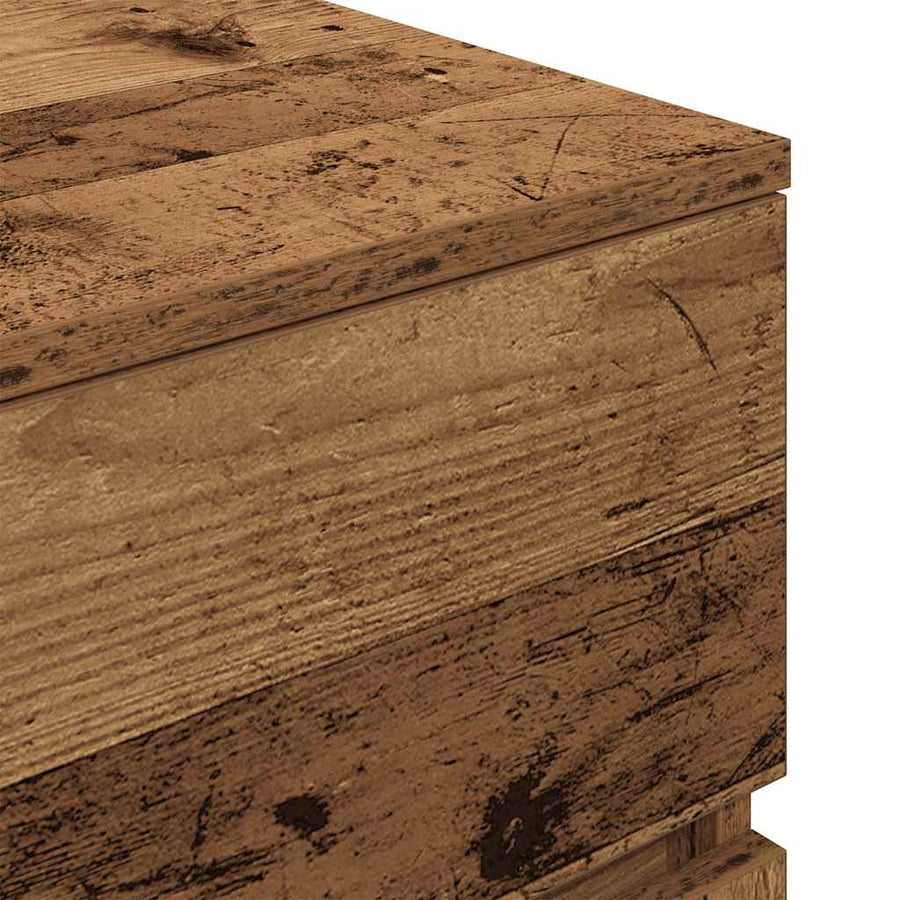 Nachtkastjes 2 st 39x35x65 cm bewerkt hout oud houtkleurig
