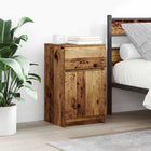 Nachtkastjes 2 st 39x35x65 cm bewerkt hout oud houtkleurig