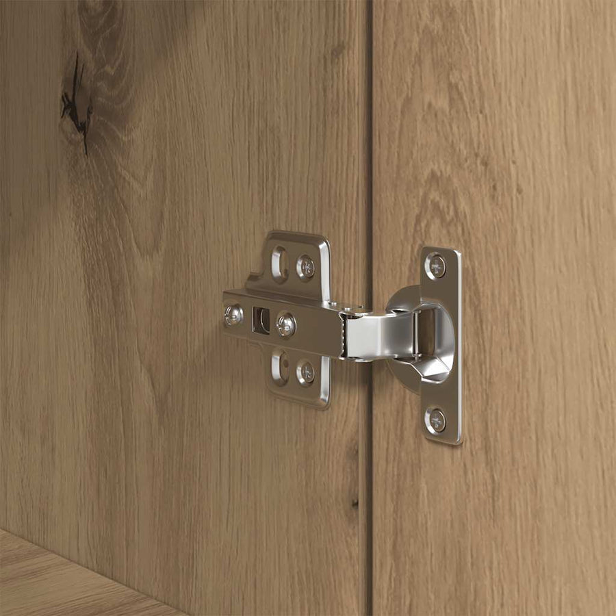 Nachtkastjes 2 st 39x35x65cm bewerkt hout artisanaal eikenkleur