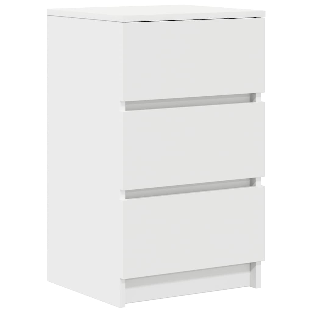 Nachtkastje met 3 lades 39x35x65 cm wit