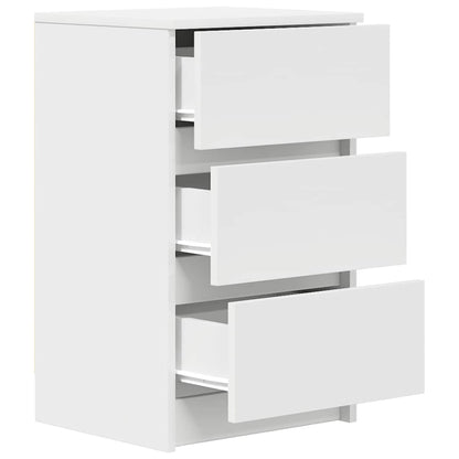 Nachtkastje met 3 lades 39x35x65 cm wit