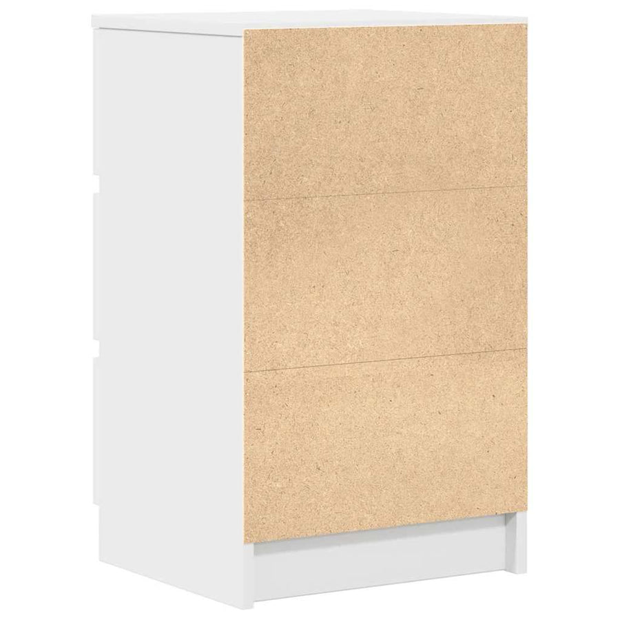 Nachtkastje met 3 lades 39x35x65 cm wit