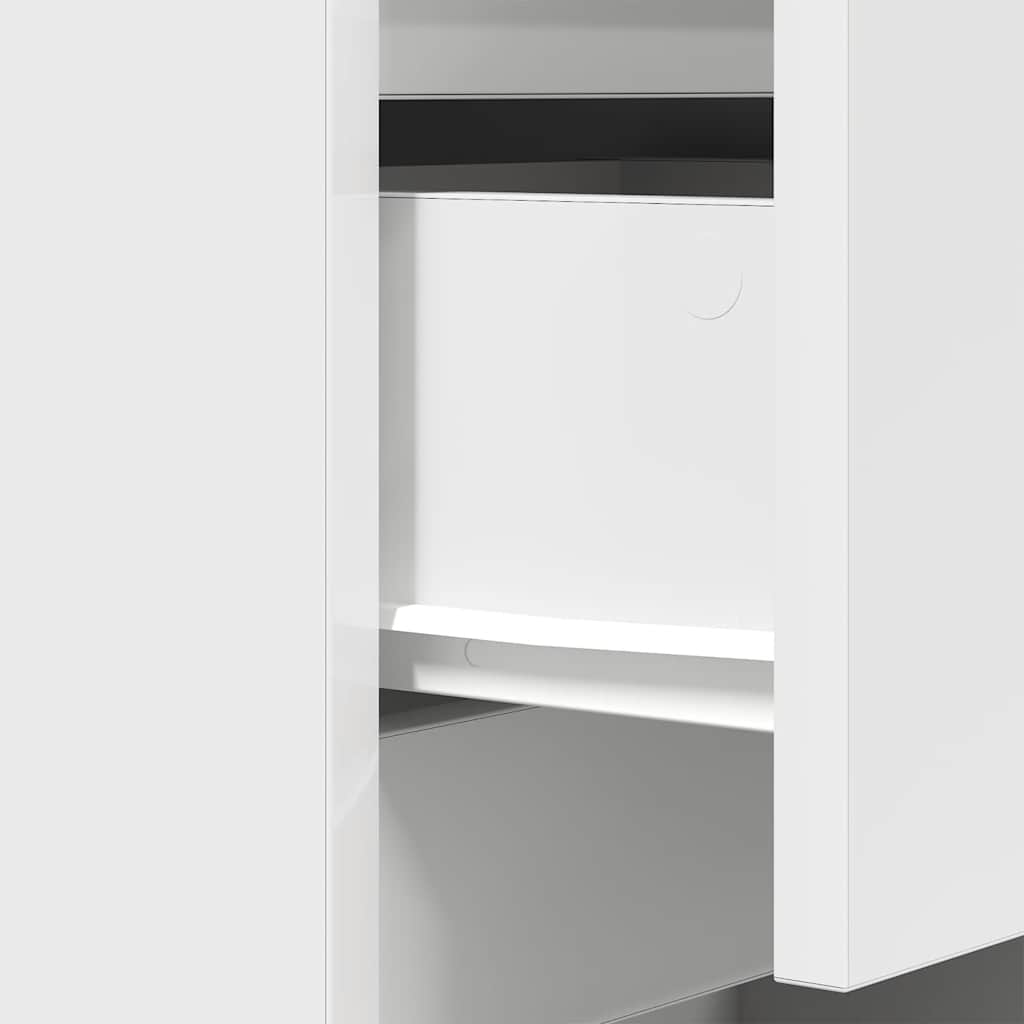 Nachtkastje met 3 lades 39x35x65 cm wit
