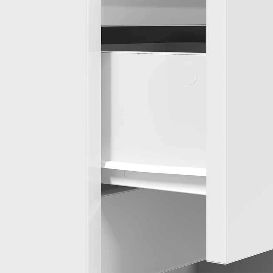 Nachtkastje met 3 lades 39x35x65 cm wit