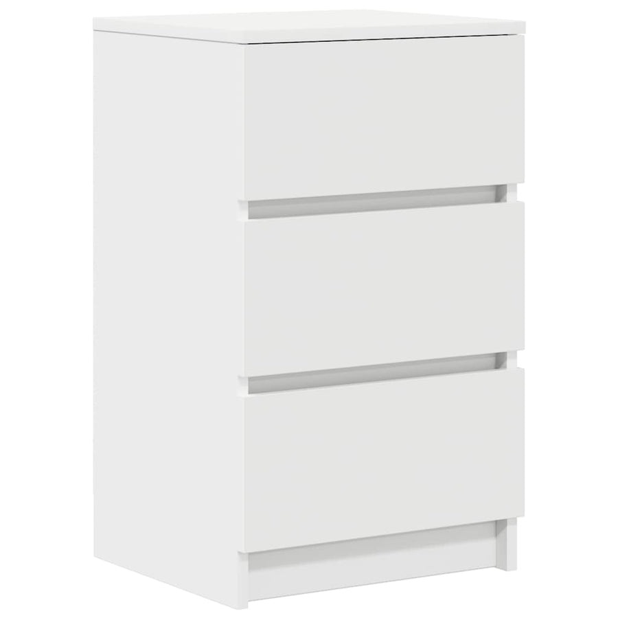 Nachtkastjes met 3 lades 2 st 39x35x65 cm wit