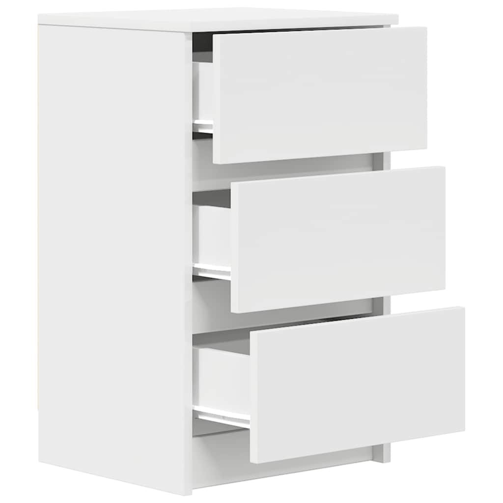 Nachtkastjes met 3 lades 2 st 39x35x65 cm wit