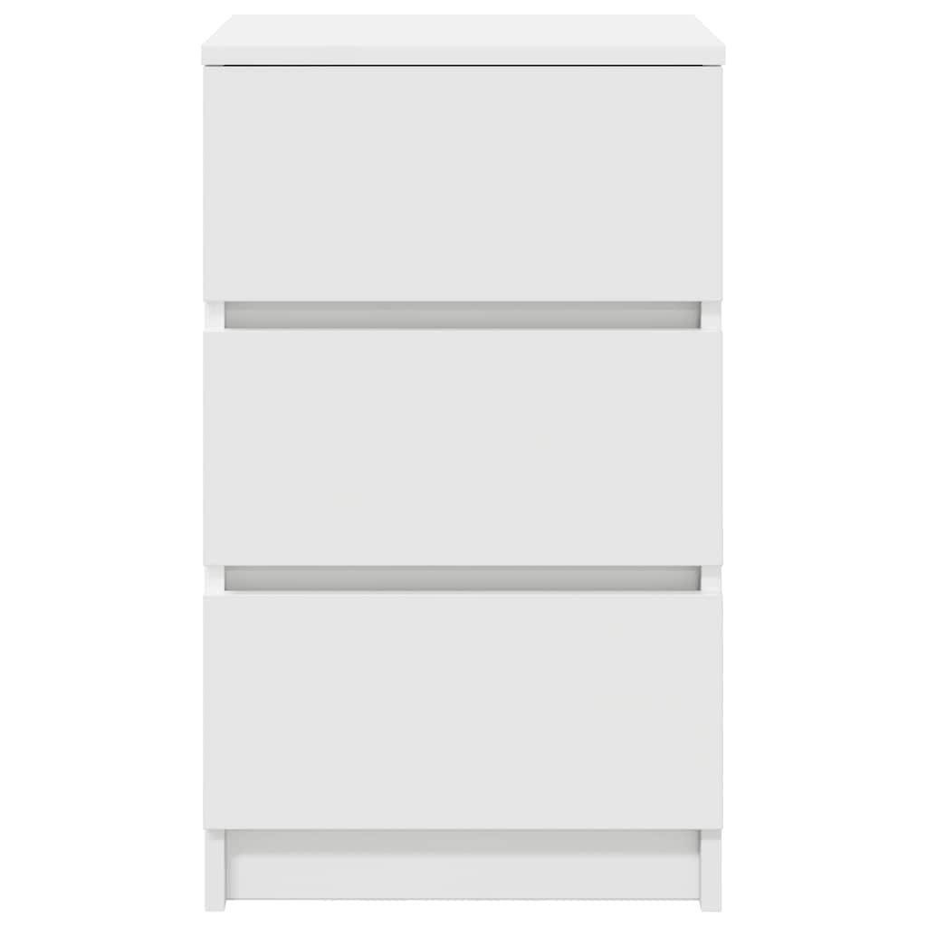 Nachtkastjes met 3 lades 2 st 39x35x65 cm wit