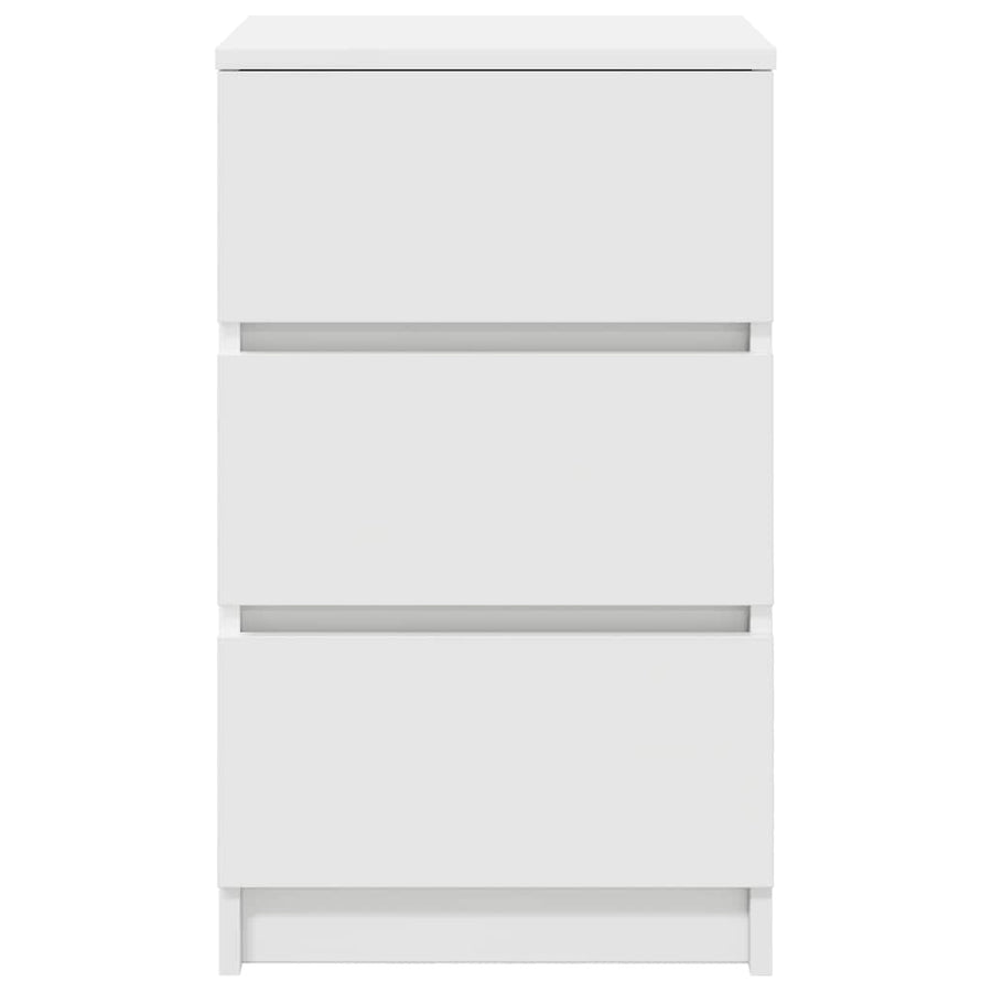 Nachtkastjes met 3 lades 2 st 39x35x65 cm wit