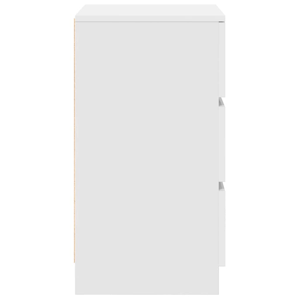 Nachtkastjes met 3 lades 2 st 39x35x65 cm wit