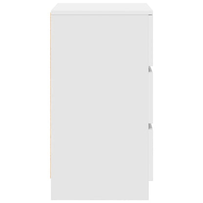 Nachtkastjes met 3 lades 2 st 39x35x65 cm wit