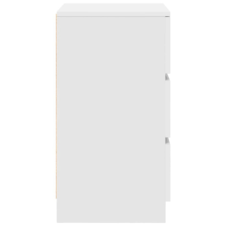 Nachtkastjes met 3 lades 2 st 39x35x65 cm wit