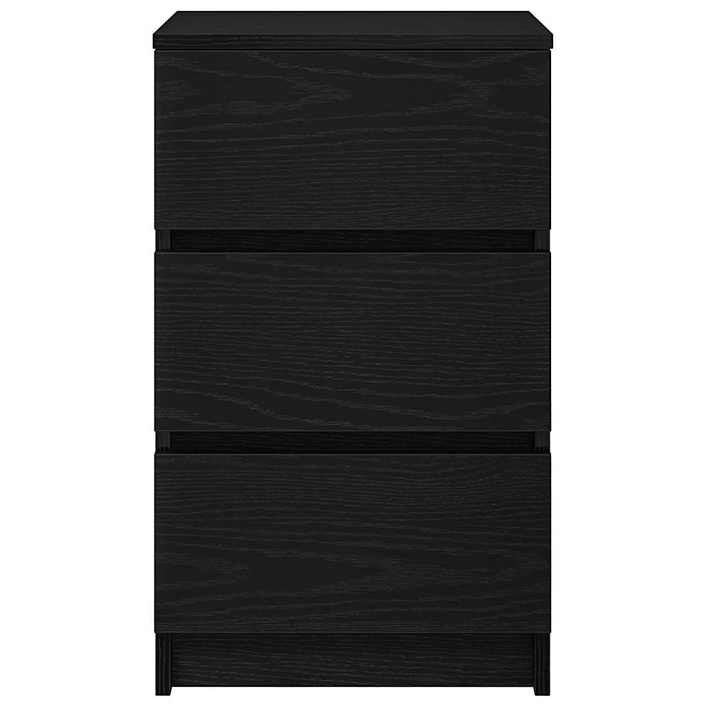 Nachtkastje met 3 lades 39x35x65 cm zwart