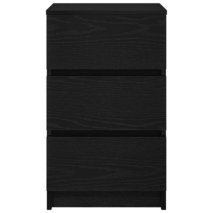 Nachtkastje met 3 lades 39x35x65 cm zwart