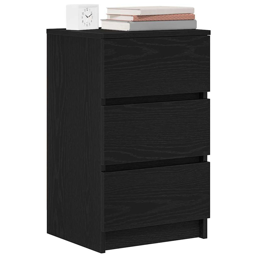 Nachtkastjes met 3 lades 2 st 39x35x65 cm zwart