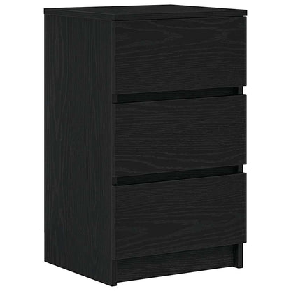 Nachtkastjes met 3 lades 2 st 39x35x65 cm zwart