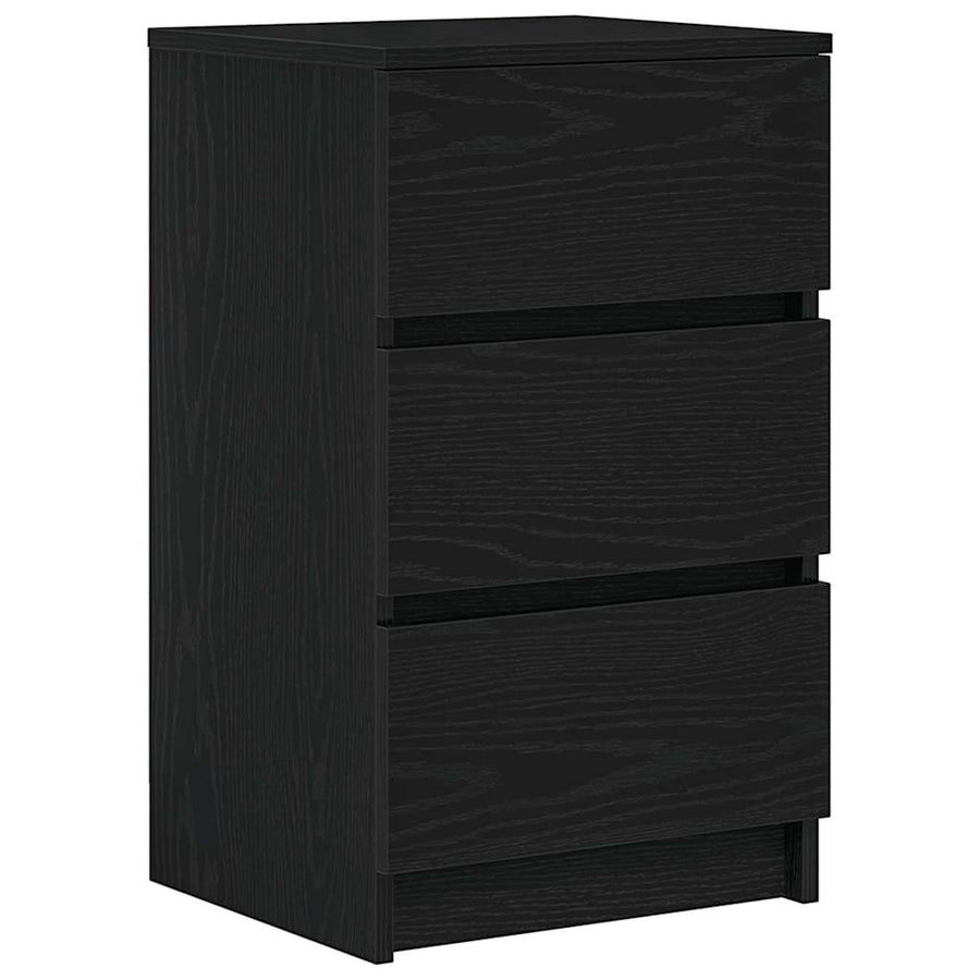 Nachtkastjes met 3 lades 2 st 39x35x65 cm zwart