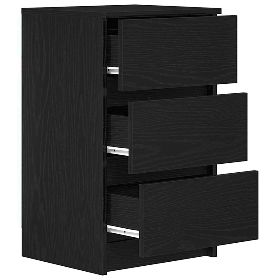 Nachtkastjes met 3 lades 2 st 39x35x65 cm zwart