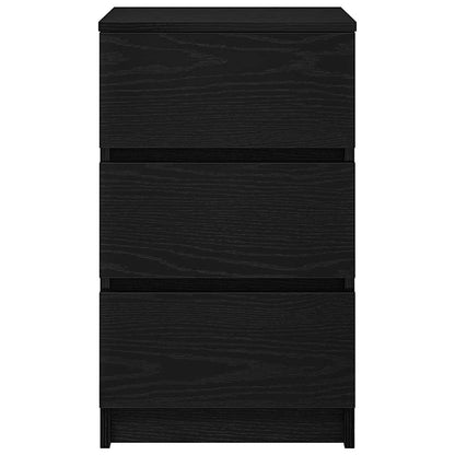 Nachtkastjes met 3 lades 2 st 39x35x65 cm zwart