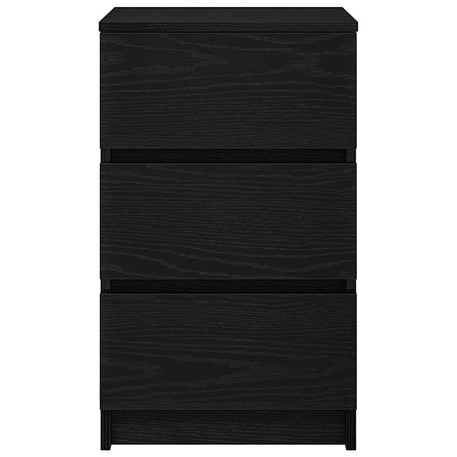 Nachtkastjes met 3 lades 2 st 39x35x65 cm zwart