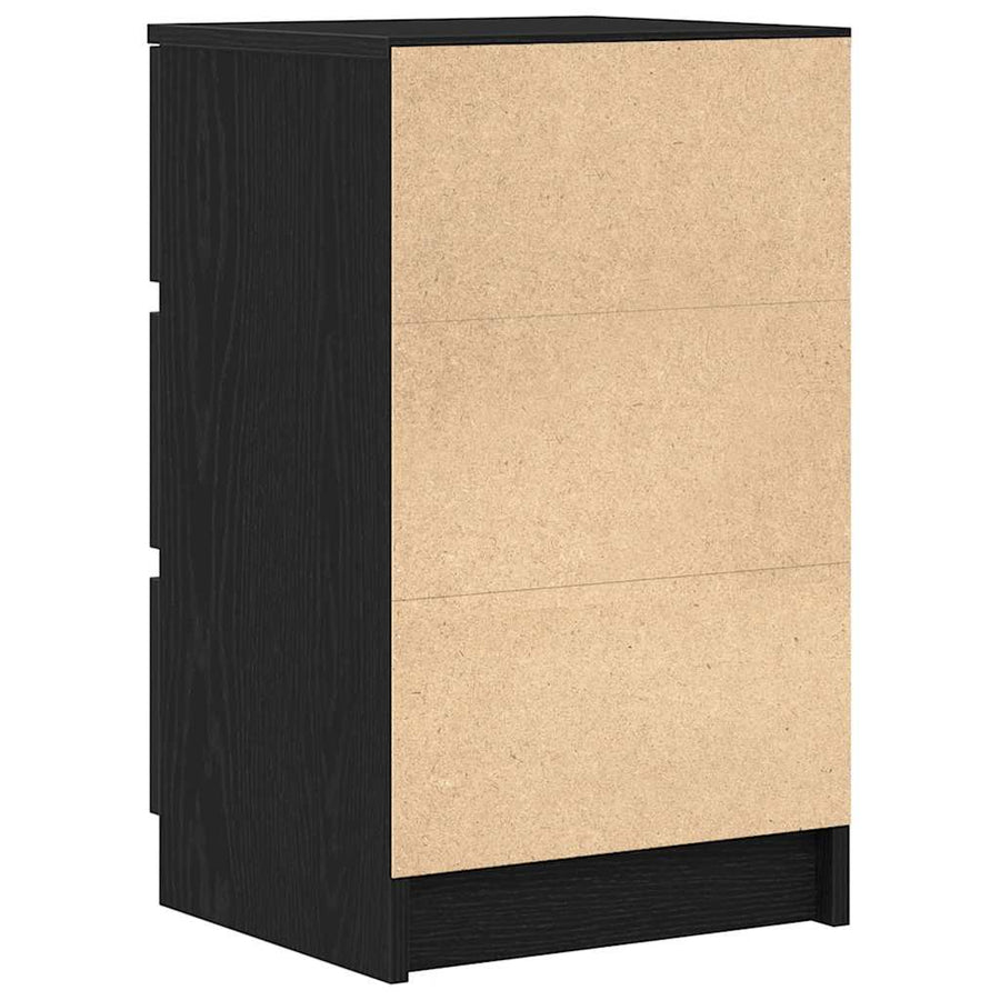 Nachtkastjes met 3 lades 2 st 39x35x65 cm zwart