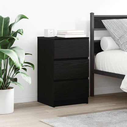Nachtkastjes met 3 lades 2 st 39x35x65 cm zwart