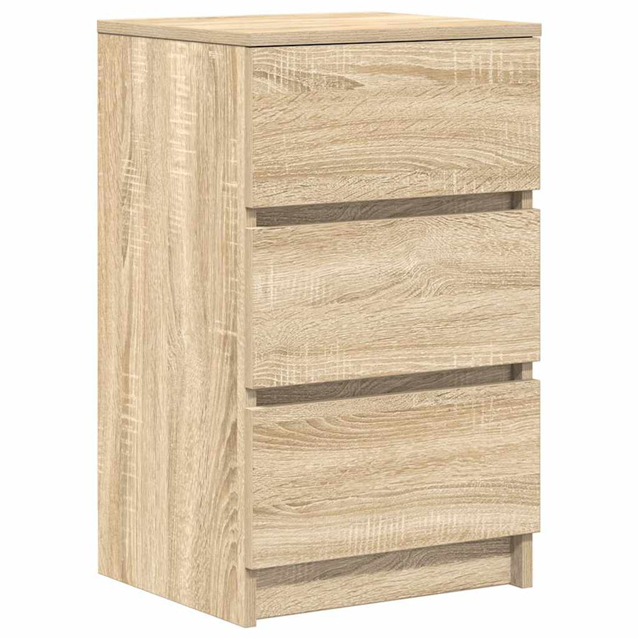 Nachtkastje met 3 lades 39x35x65 cm sonoma eikenkleurig