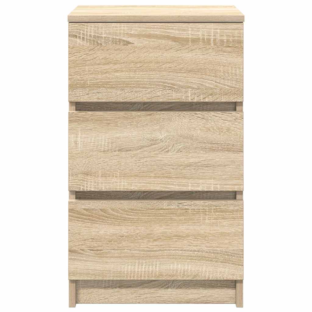 Nachtkastje met 3 lades 39x35x65 cm sonoma eikenkleurig
