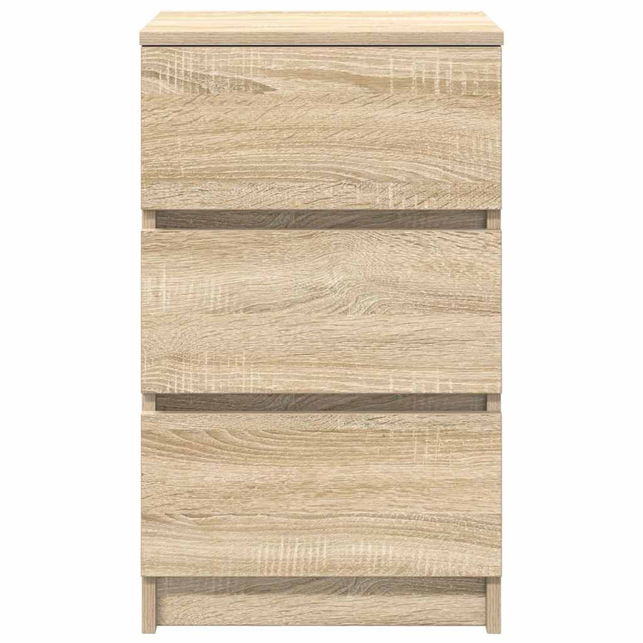 Nachtkastje met 3 lades 39x35x65 cm sonoma eikenkleurig