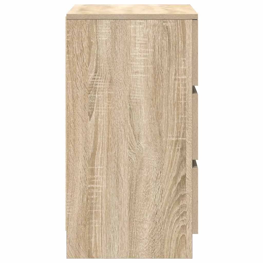 Nachtkastje met 3 lades 39x35x65 cm sonoma eikenkleurig