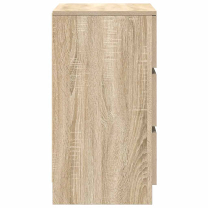 Nachtkastje met 3 lades 39x35x65 cm sonoma eikenkleurig
