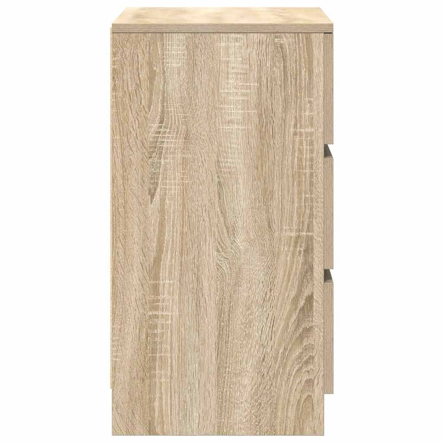 Nachtkastje met 3 lades 39x35x65 cm sonoma eikenkleurig